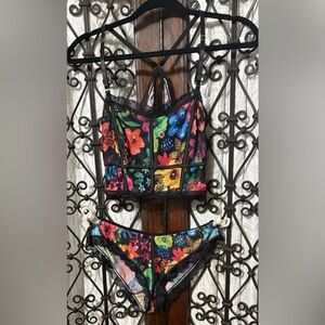 Floral Lace Trim Intimate Set